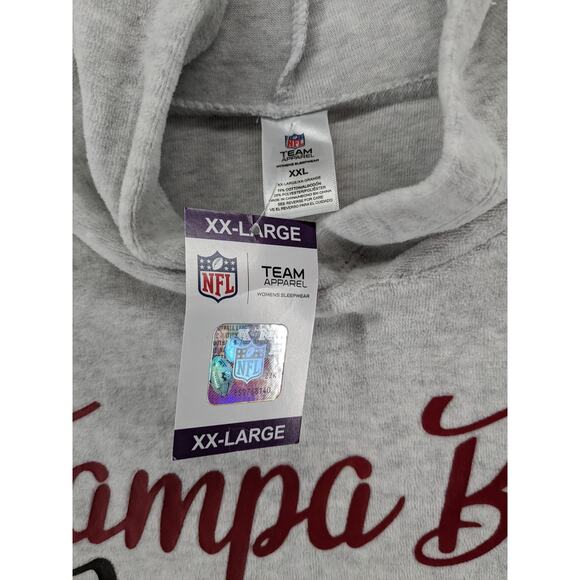 Tampa Bay Buccaneers Pajama Hoodie XXL Gray Womens Sleepwear Sweatshirt Bucs PJs - Picture 5 of 10
